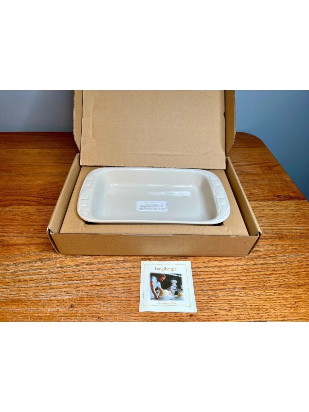 NOS Longaberger Ivory Woven Traditions 2 quart Baking Dish # 3123790